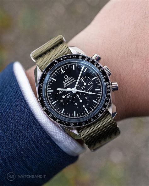 omega speedmaster on strap|omega speedmaster strap new.